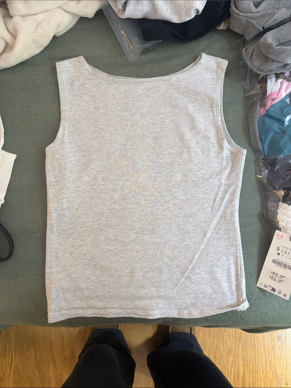 Brandy Heather Gray Sleeveless Boat Neck Top